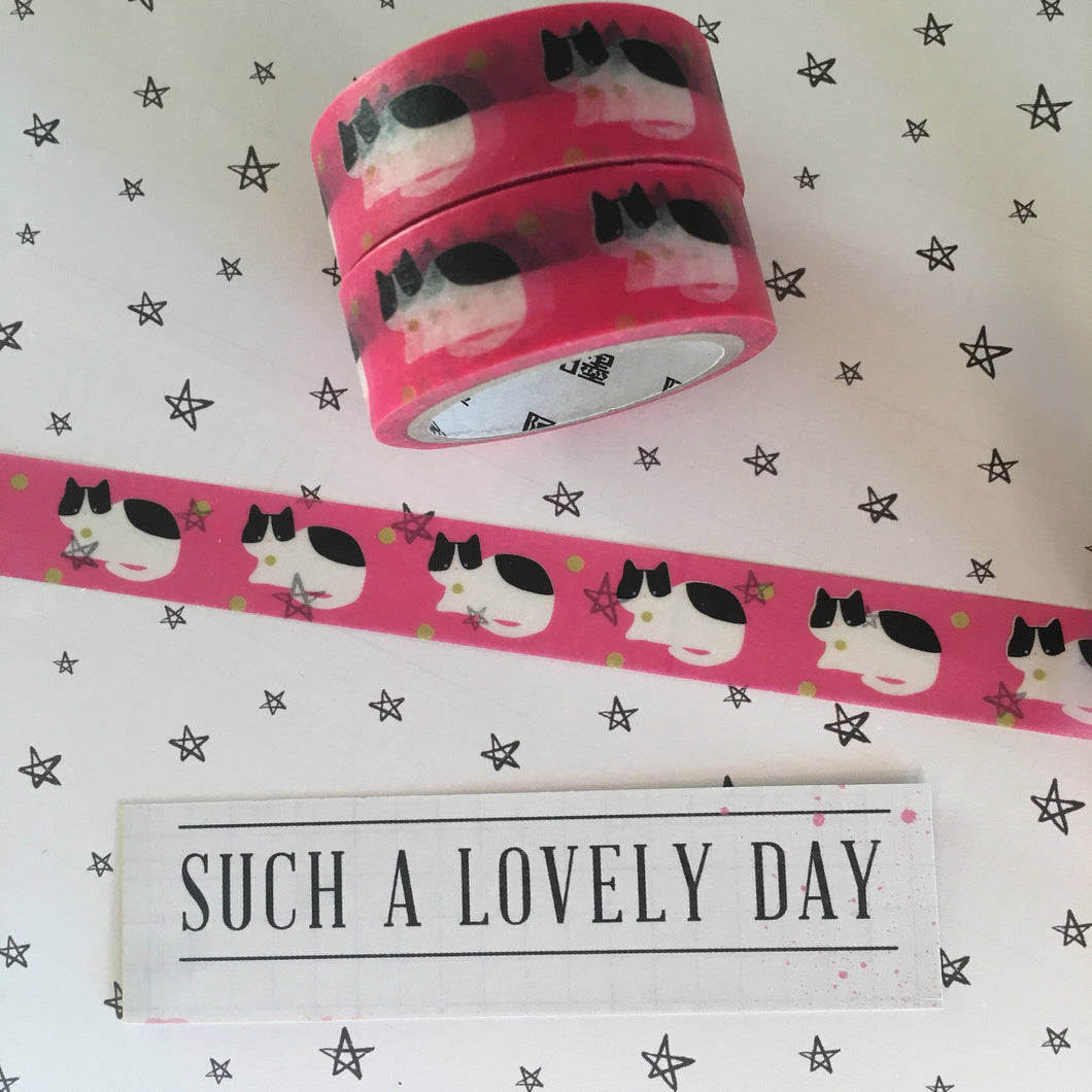 Bright Pink Cat Washi Tape-The Persnickety Co