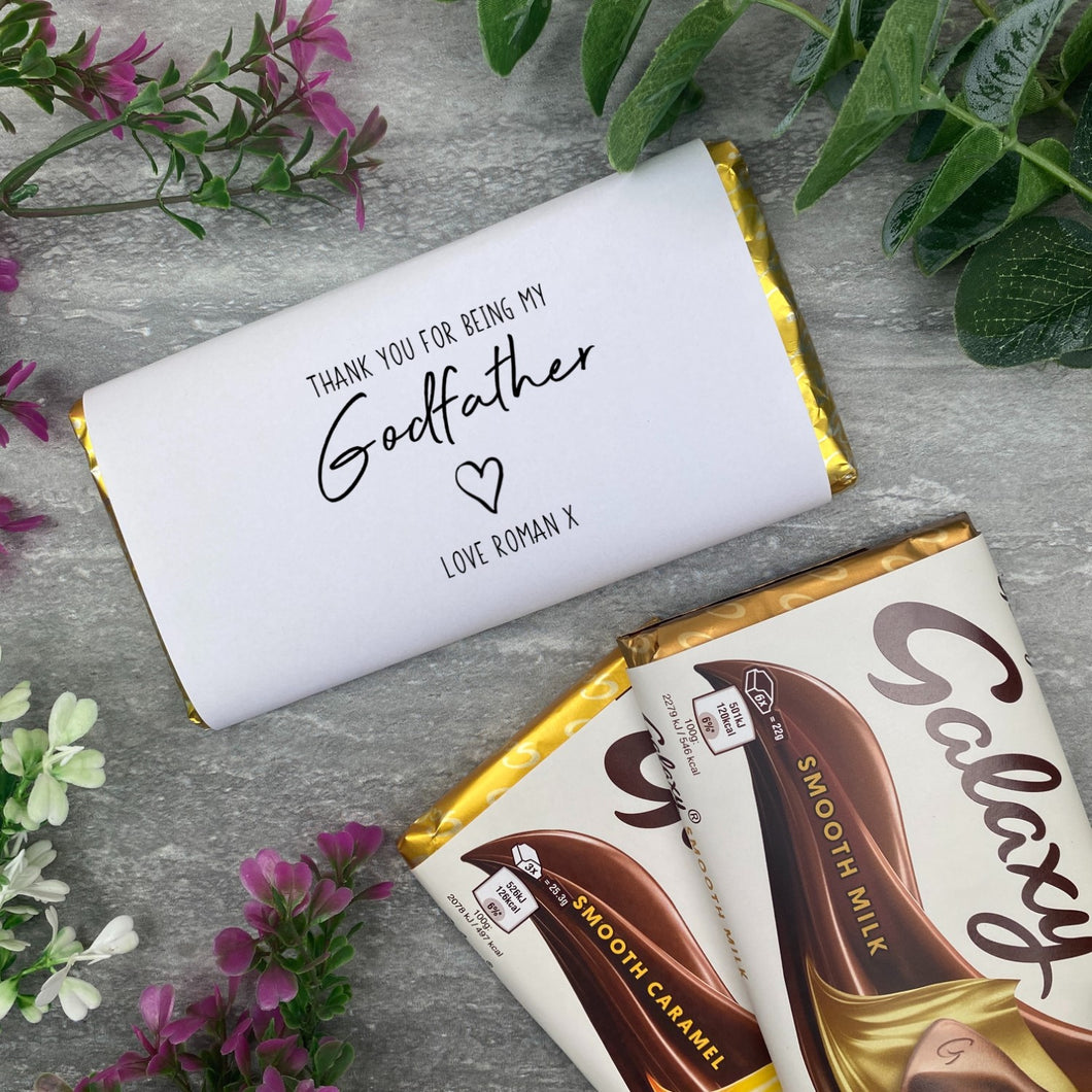 Personalised Thankyou Godfather Chocolate Bar-The Persnickety Co