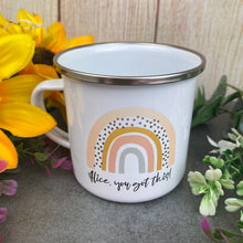 Load image into Gallery viewer, Personalised You Got This Rainbow Enamel Mug
