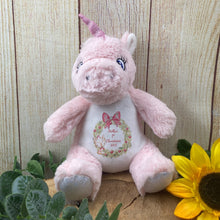 Load image into Gallery viewer, Christmas Wreath Design Soft Toy- Pink Unicorn-The Persnickety Co
