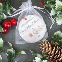 Load image into Gallery viewer, Personalised First Christmas As Mr &amp; Mrs Hanging Decoration-3-The Persnickety Co
