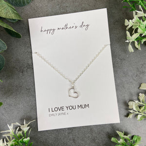 Dainty Heart Necklace - Happy Mother's Day