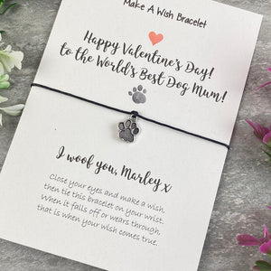 Happy Valentine's World Best Dog Mum Wish Bracelet-6-The Persnickety Co