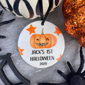 Personalised 1st Halloween Hanging Decoration-4-The Persnickety Co