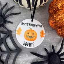Load image into Gallery viewer, Happy Halloween Pumpkin Hanging Decoration-The Persnickety Co
