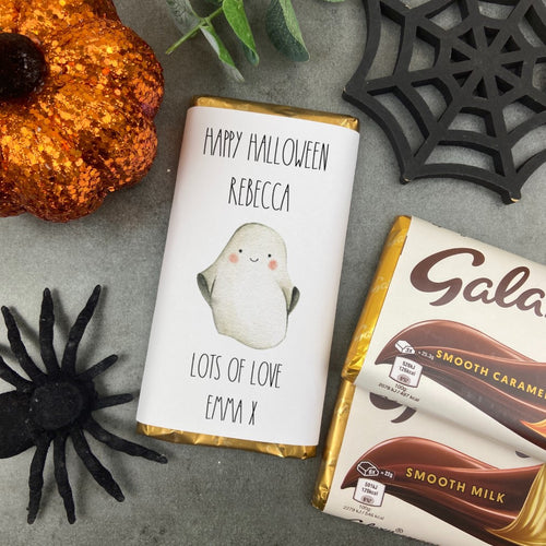 Ghost Happy Halloween - Personalised Chocolate Bar-The Persnickety Co