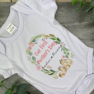 Personalised First Mothers Day Llama Baby Vest and Bib-The Persnickety Co