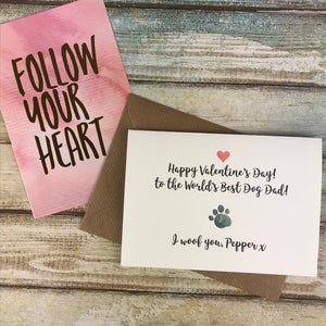 Happy Valentine's Day Worlds Best Dog Dad/Mum Paw Card-7-The Persnickety Co