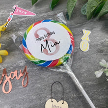 Load image into Gallery viewer, Personalised Happy Birthday Giant Lollipop With Age
