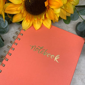 £5.00 Special Offer!! Coral Spiral Bound Notebook-The Persnickety Co
