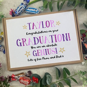 Exam Congratulations - Graduation Chocolate Box - Purple