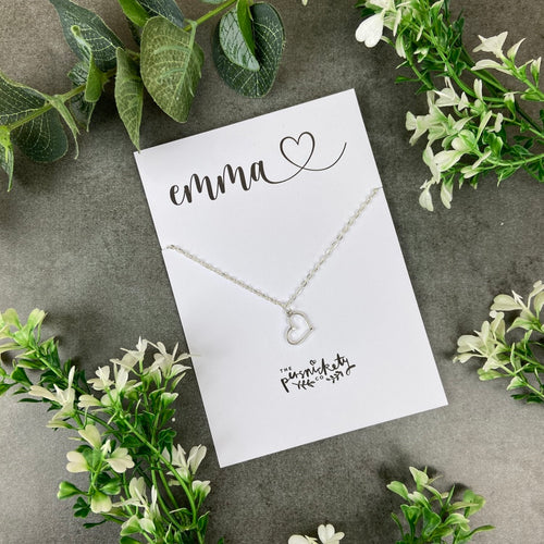 Dainty Heart Necklace - Personalized Name-The Persnickety Co