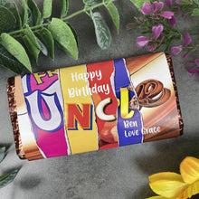 Load image into Gallery viewer, Personalised Uncle Happy Birthday Chocolate Bar

