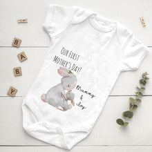 Load image into Gallery viewer, Personalised First Mothers Day Rabbit Baby Vest and Bib-The Persnickety Co
