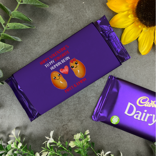 Human Bean Valentines Gift - Personalised Cadburys Chocolate Bar-The Persnickety Co
