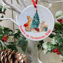 Load image into Gallery viewer, Woodland Friends 1st Christmas Hanging Decoration
