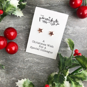 A Christmas Wish For A Special Colleague - Star Earrings-2-The Persnickety Co