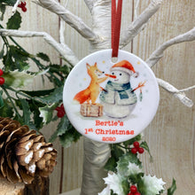 Load image into Gallery viewer, Snowman 1st Christmas Hanging Decoration-The Persnickety Co
