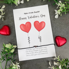 Load image into Gallery viewer, Happy Valentine&#39;s Day Balloon Names Wish Bracelet
