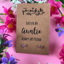 Load image into Gallery viewer, Forever My Auntie Always My Friend Heart Earrings-3-The Persnickety Co
