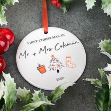 Load image into Gallery viewer, Personalised First Christmas As Mr &amp; Mrs - Hanging Decoration-9-The Persnickety Co
