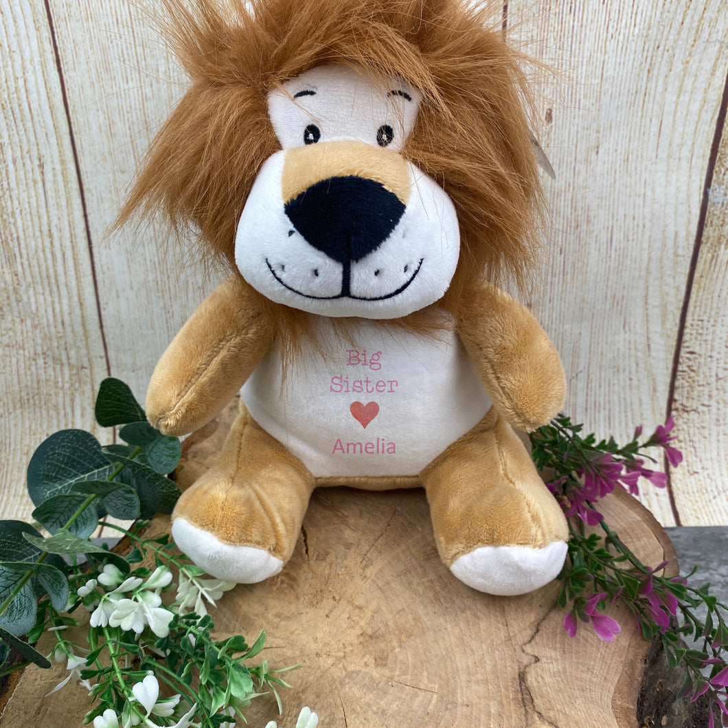 Personalised 'Big Sister' Lion Soft Toy-The Persnickety Co