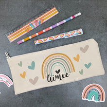 Load image into Gallery viewer, Personalised Boho Rainbow Pencil Case-The Persnickety Co
