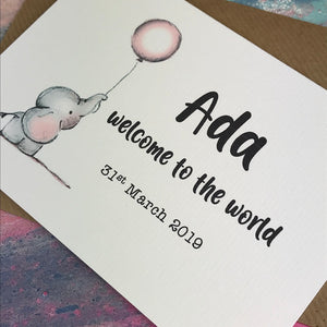 Personalised Welcome To The World Baby Girl Card-5-The Persnickety Co