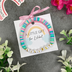 Pastel Rainbow Personalised Name Bracelet