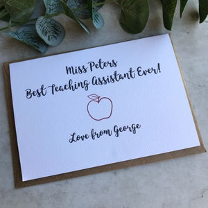 Personalised Best Teacher/Teaching Assistant Ever Card-5-The Persnickety Co
