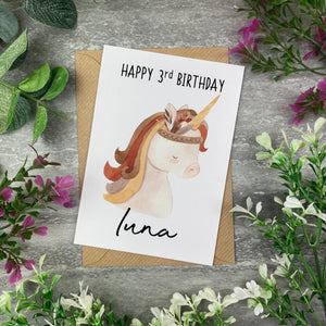 Boho Unicorn Birthday Card-The Persnickety Co