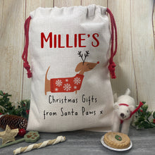 Load image into Gallery viewer, Personalised Dog Santa Sack-The Persnickety Co
