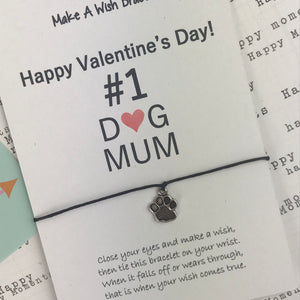 Happy Valentine's Day No. 1 Dog Mum Wish Bracelet-4-The Persnickety Co