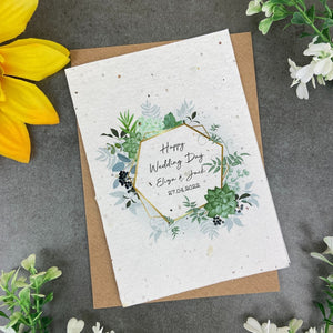 Happy Wedding Day Plantable Seed Card