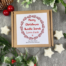 Load image into Gallery viewer, Personalised Christmas Berry Wreath Wax Melts-The Persnickety Co
