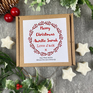 Personalised Christmas Berry Wreath Wax Melts-The Persnickety Co