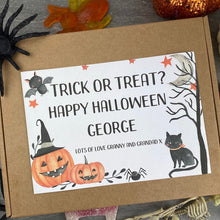 Load image into Gallery viewer, Trick Or Treat Personalised Halloween Sweet Box-The Persnickety Co
