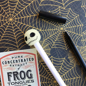 Glow In The Dark Skull Head Gel Pen-6-The Persnickety Co