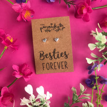 Load image into Gallery viewer, Besties Forever - Heart Earrings- Silver/Gold/Rose Gold-The Persnickety Co
