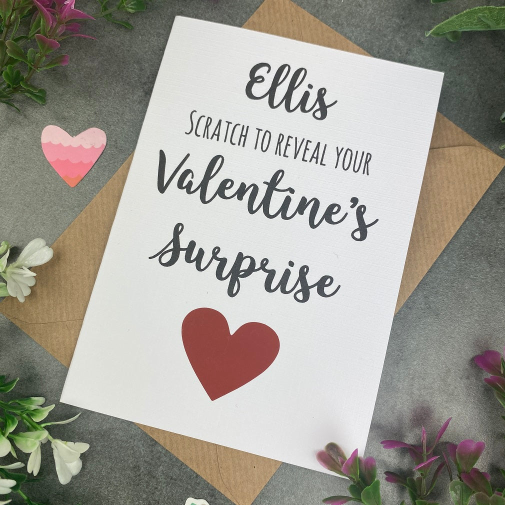 Personalised Valentines Day Surprise Scratch Card-The Persnickety Co