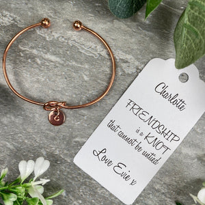 Knot Bangle With Initial Charm Friendship Is A Knot-7-The Persnickety Co