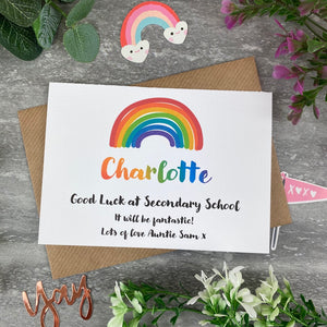 Good Luck At Secondary School Rainbow Card-6-The Persnickety Co