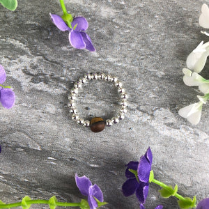 A Little Wish To Overcome Anxiety - Tiger Eye Stretch Ring-3-The Persnickety Co