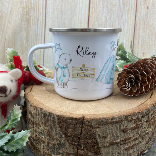 Personalised Polar Bear Enamel Mug-The Persnickety Co