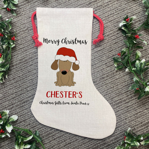 Personalised 'Merry Christmas' Dog Christmas Stocking-The Persnickety Co