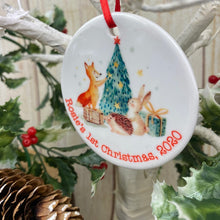 Load image into Gallery viewer, Woodland Friends 1st Christmas Hanging Decoration
