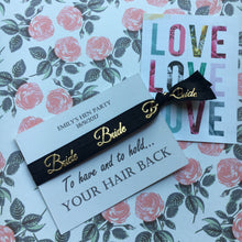 Load image into Gallery viewer, Hen Party Wristband / Hair Tie - Bride Tribe / Team Bride - Can Be Personalised With Any Name + FREE wristband, Hen Party,

