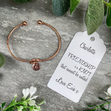 Load image into Gallery viewer, Knot Bangle With Initial Charm Friendship Is A Knot-2-The Persnickety Co

