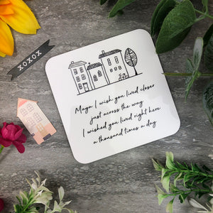 Personalised I Wish You Lived Closer Coaster-The Persnickety Co