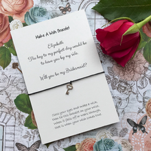 Load image into Gallery viewer, Bridesmaid Proposal - The Key To My Perfect Day... Wish Bracelet-6-The Persnickety Co
